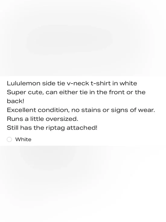 lululemon athletica White V-Neck Short Sleeve Tee - Relaxed Fit - Picture 4 of 7